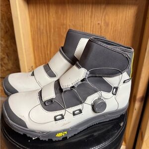 Gray and Black Winter Cycling Boots